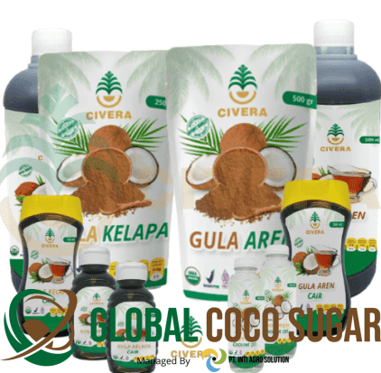 Global Coco Sugar Win Big at Halal Expo Indonesia 2023 ! 4 healthy coconut snacks, civera.id, gula kelapa civera