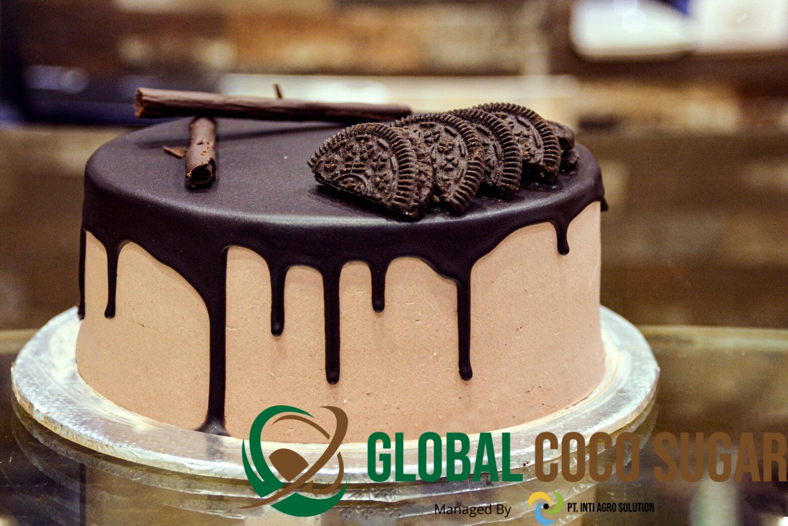 chocolate cake baking with coconut sugar