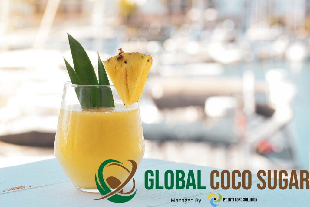 Fresh Smoothies With Coconut Milk: 100% Delightful Creamy 1 yellow juice in clear drinking glass