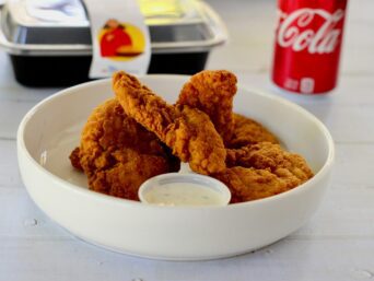 Desiccated coconut, chicken, nuggets, food